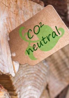 carbon neutrality tag on wood